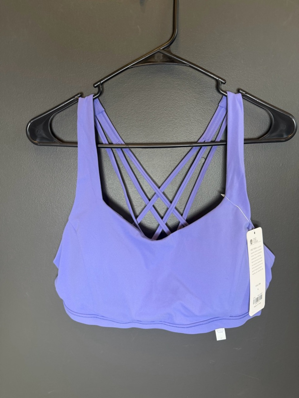 CRZ YOGA Sports Bra XL Purple Strappy Back Yoga Bra NWT Mystic Violet